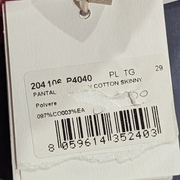 Alysi Cotton Mid Rise Straight Leg Chino Pants Size 29 Gray - Picture 12 of 15